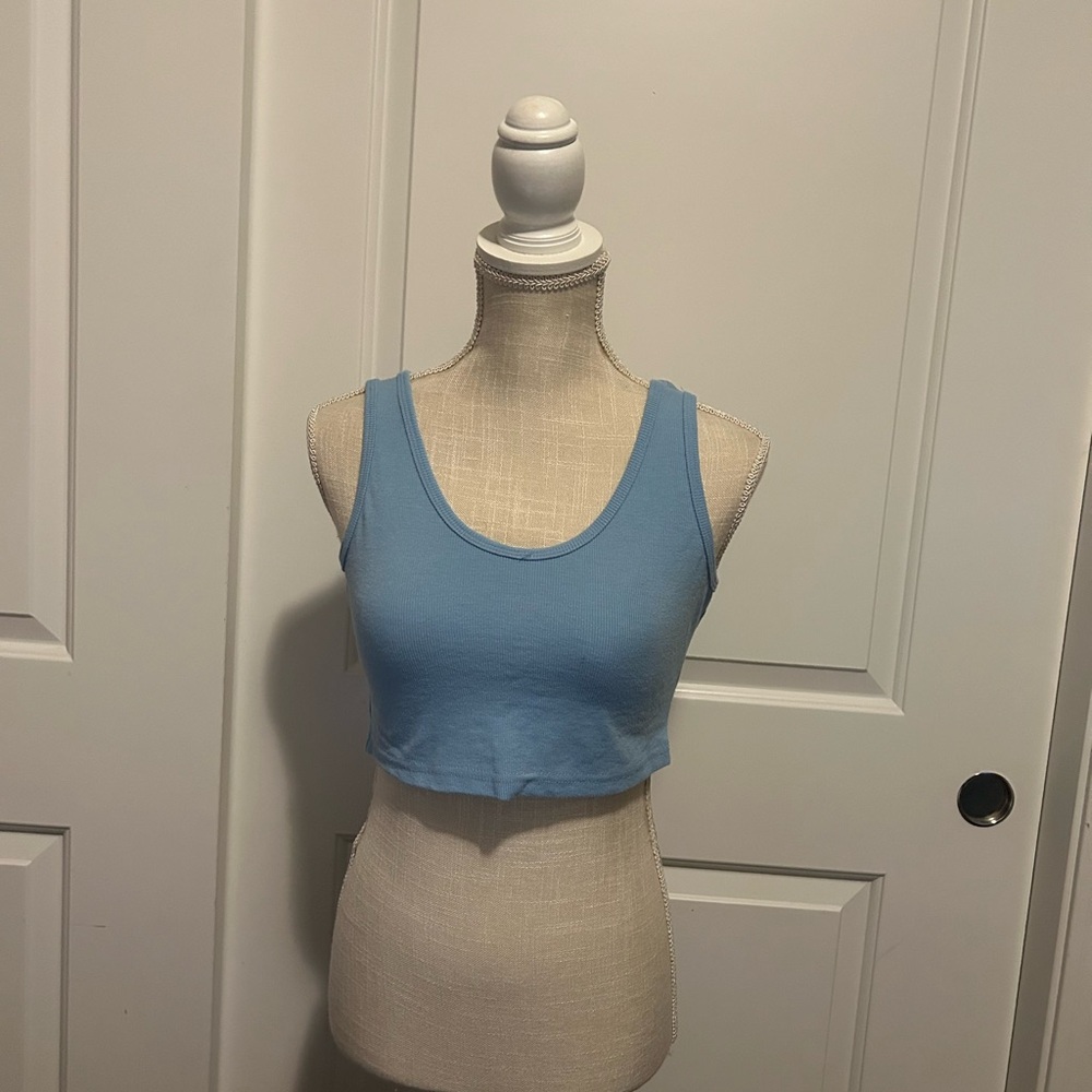 SHEIN Light Blue Crop Top